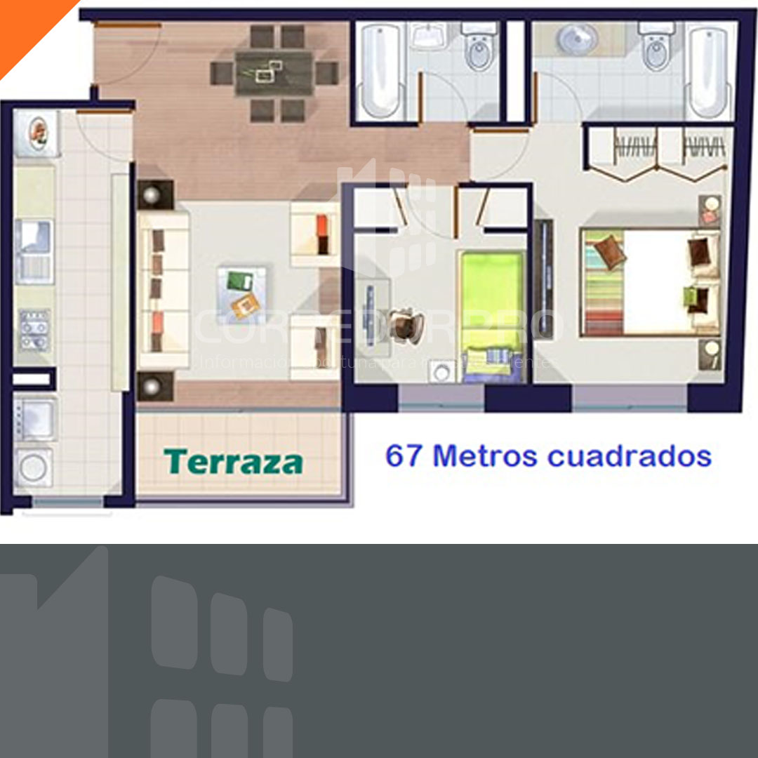 Santiago, Región Metropolitana, 2 Habitaciones Habitaciones, ,2 BathroomsBathrooms,Departamento,En Venta,1892